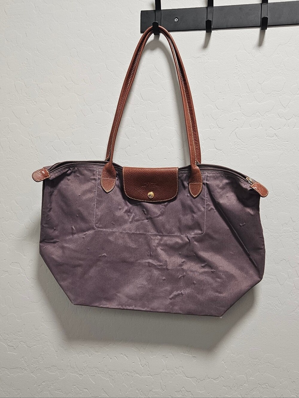 Longchamp Le Pliage Large Tote – Eggplant Purple 🍆👜